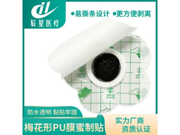 梅花形pu膜蜜制贴