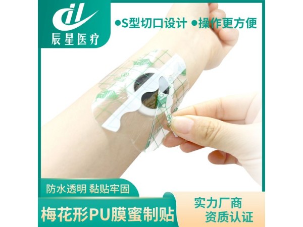 梅花形pu膜蜜制贴